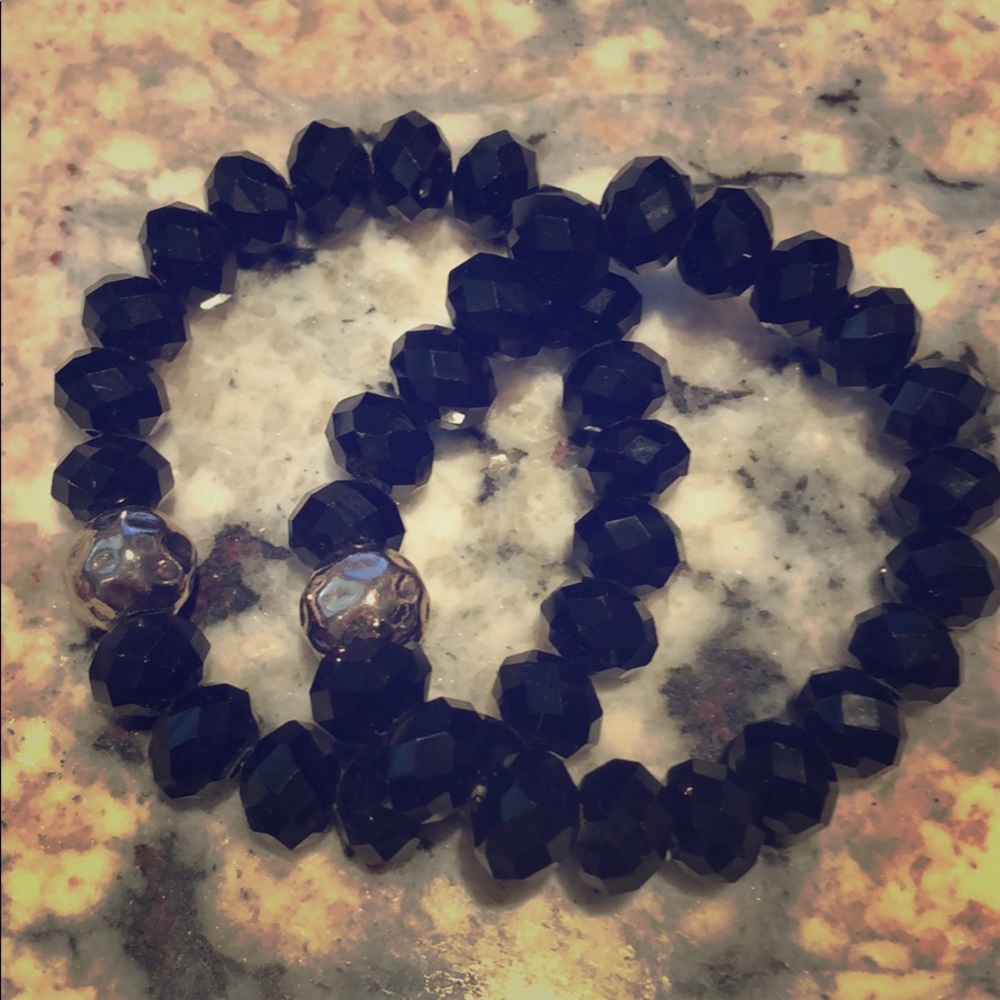 Faceted jet bracelet-  vintage 🌟🌟